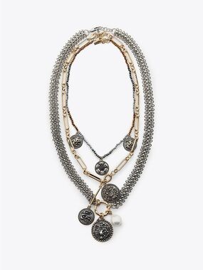 NWT. Zara Gold/Silver Set of 3 Necklaces with Medallions.